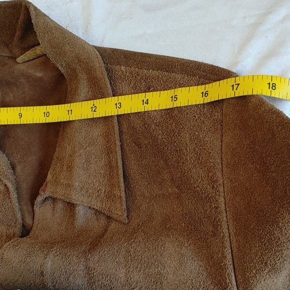 Vintage rugged suede snap front jacket L with belt - Picture 5 of 10